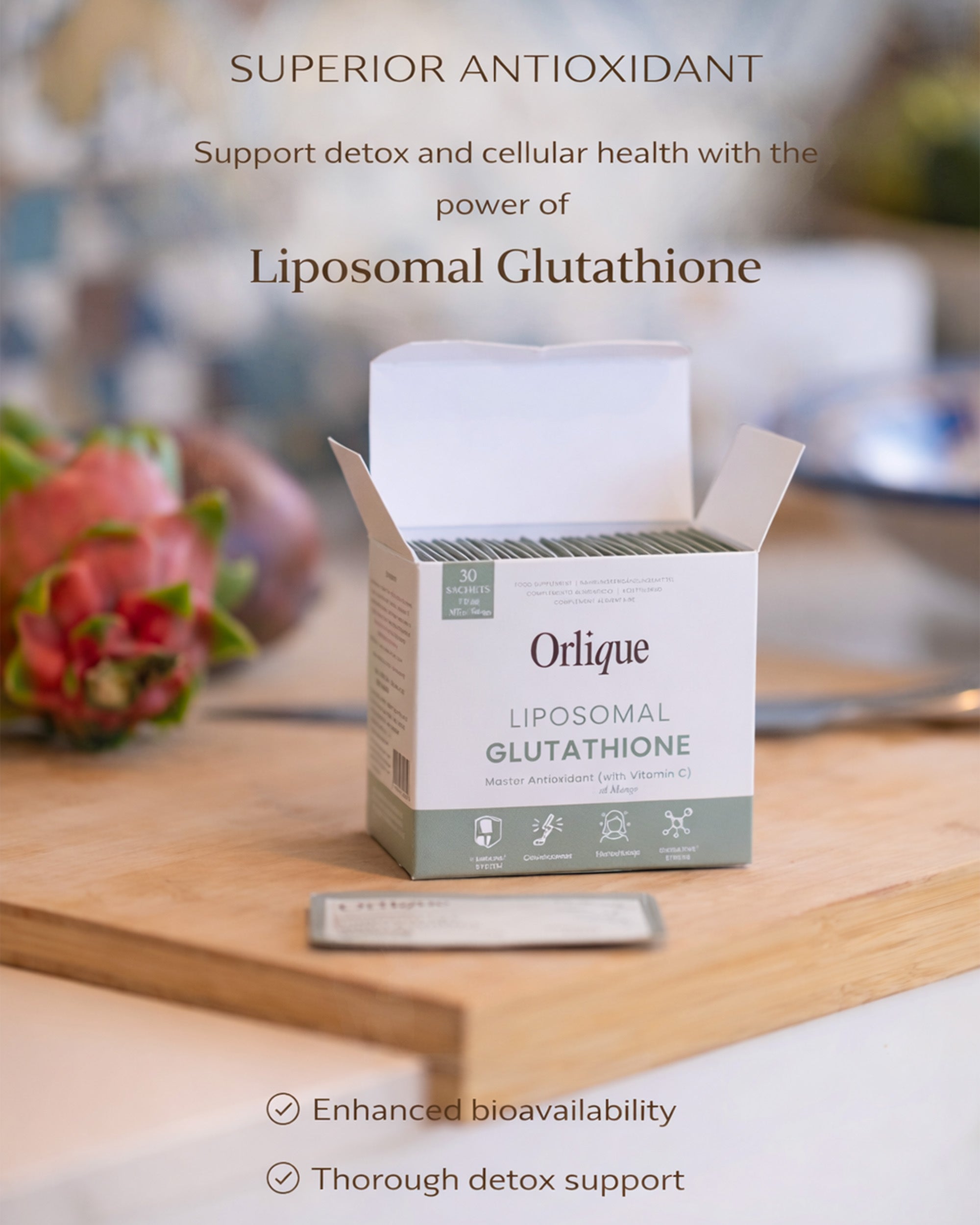 Skin &amp; Cellular Protection Liposomal Glutathione + Vitamin C | Orlique