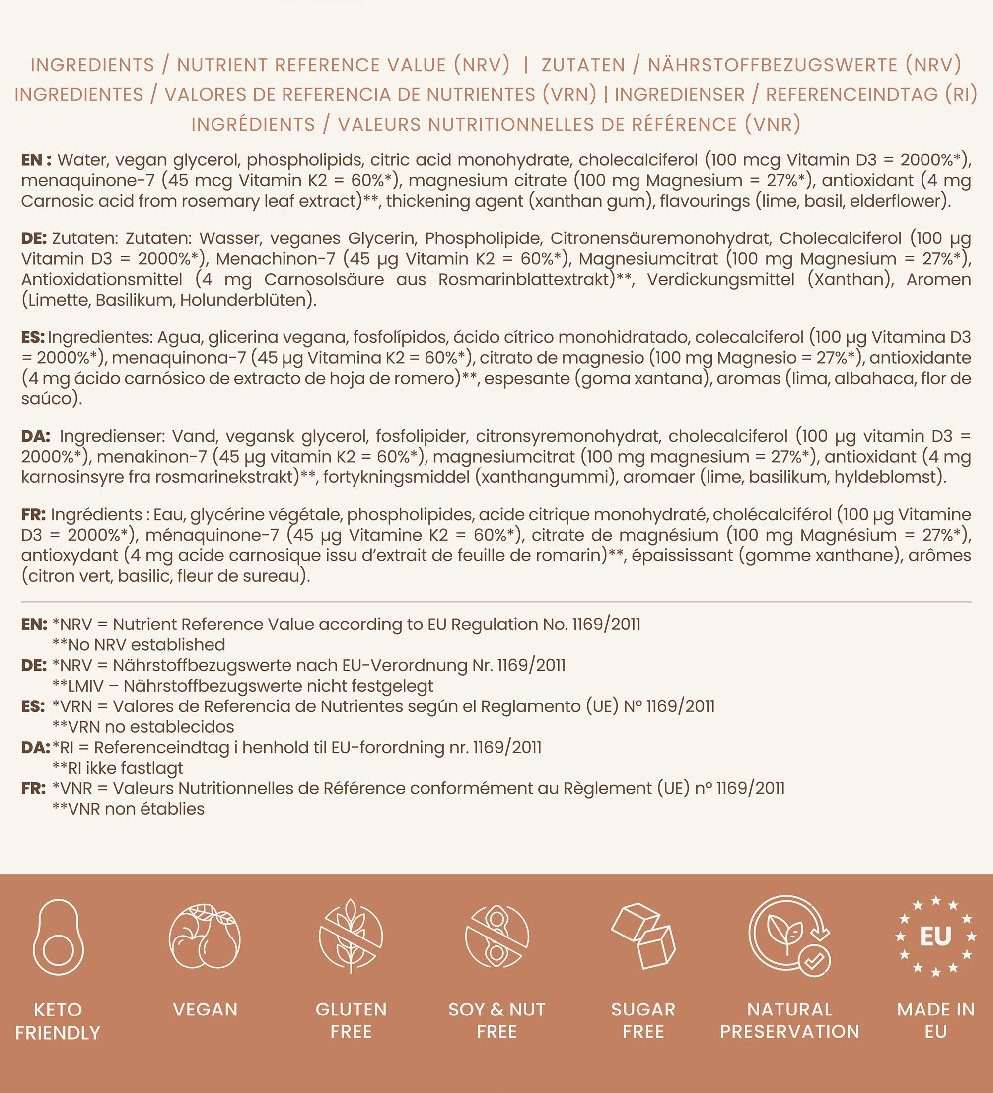 Energie &amp; Immunität Liposomales Vitamin D3 mit Magnesium und K2